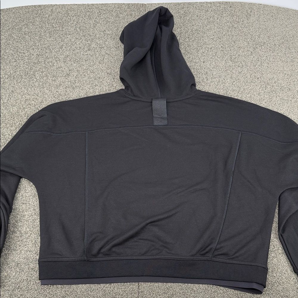 Athleta Hoodie Wm Small **(READ) Recover Black Pullover Cropped Zipper Pockets - Picture 6 of 10
